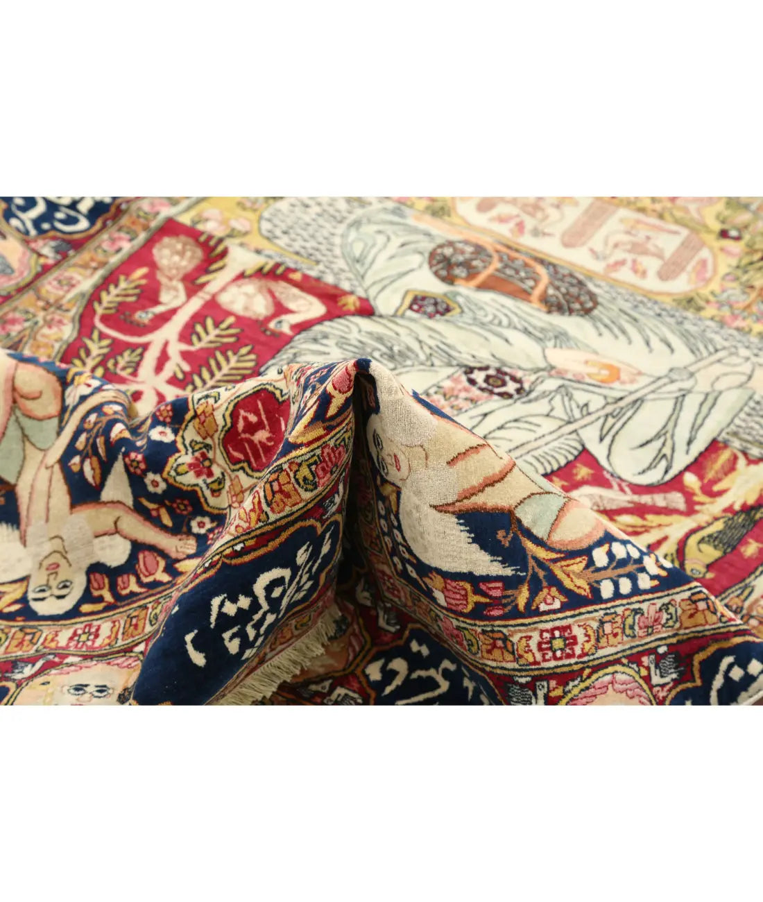 Hand Knotted Antique Masterpiece Persian Tabriz Fine Wool Rug - 4'4'' x 6'6'' - Arteverk Rugs Area rug