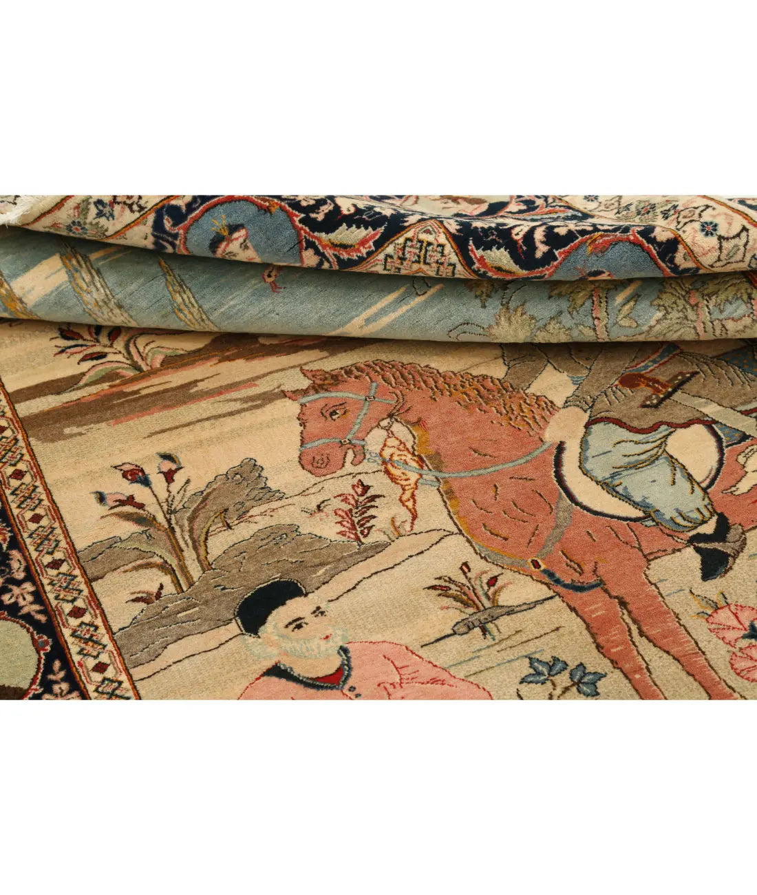 Hand Knotted Antique Masterpiece Persian Tabriz Fine Wool Rug - 4'8'' x 6'7'' - Arteverk Rugs Area rug