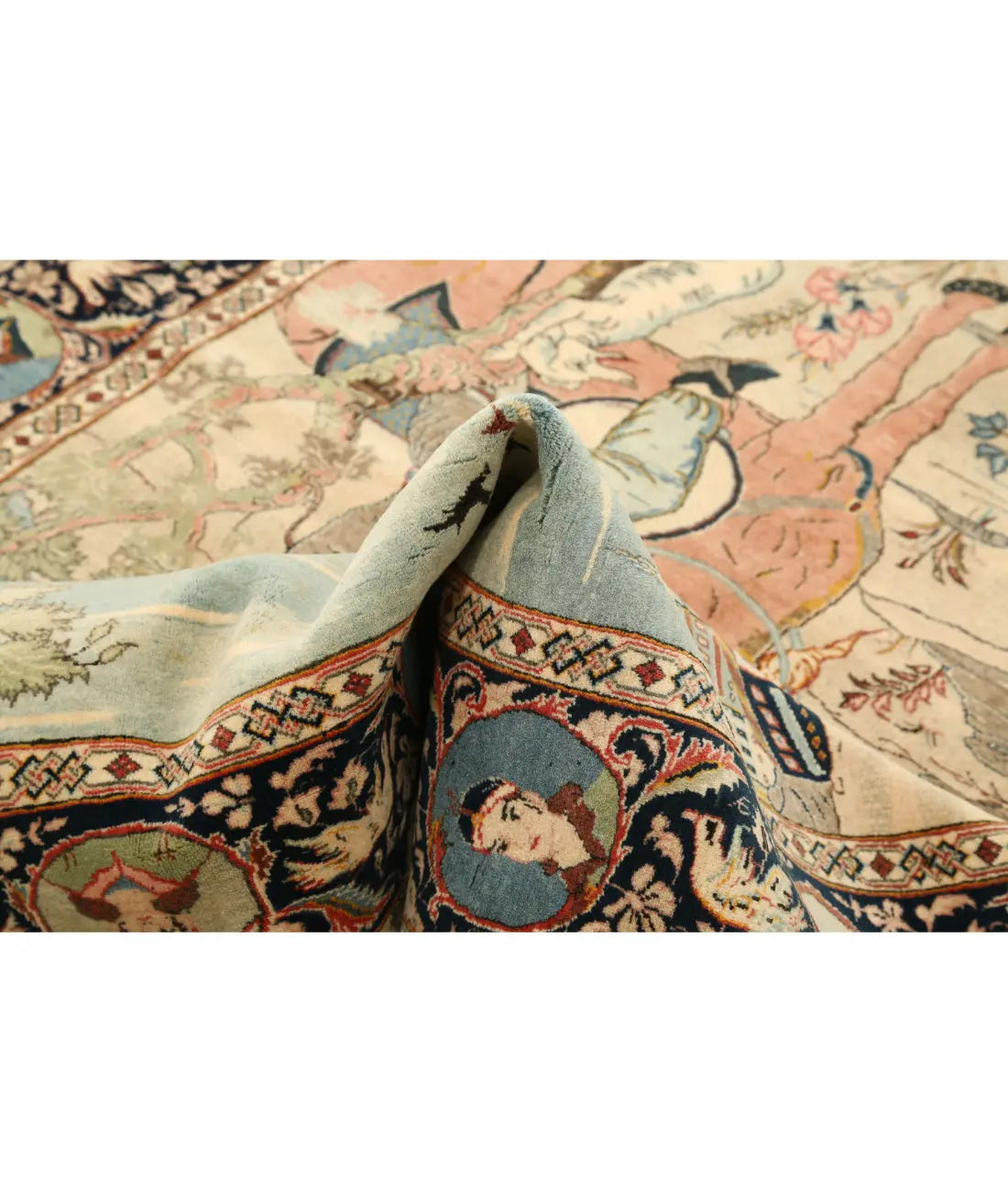 Hand Knotted Antique Masterpiece Persian Tabriz Fine Wool Rug - 4'8'' x 6'7'' - Arteverk Rugs Area rug