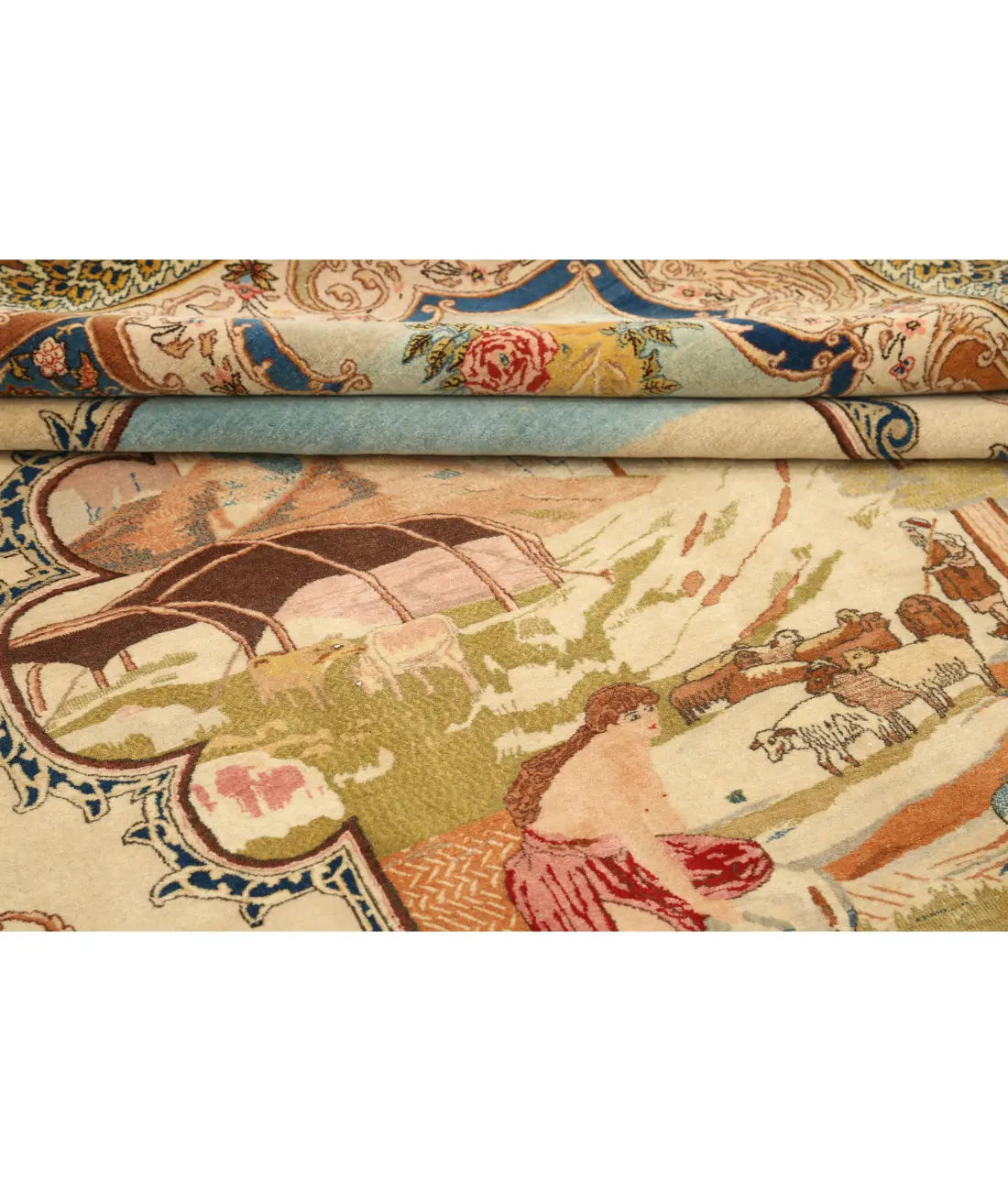 Hand Knotted Antique Masterpiece Persian Tabriz Wool Rug - 5'10'' x 8'9'' - Arteverk Rugs Area rug