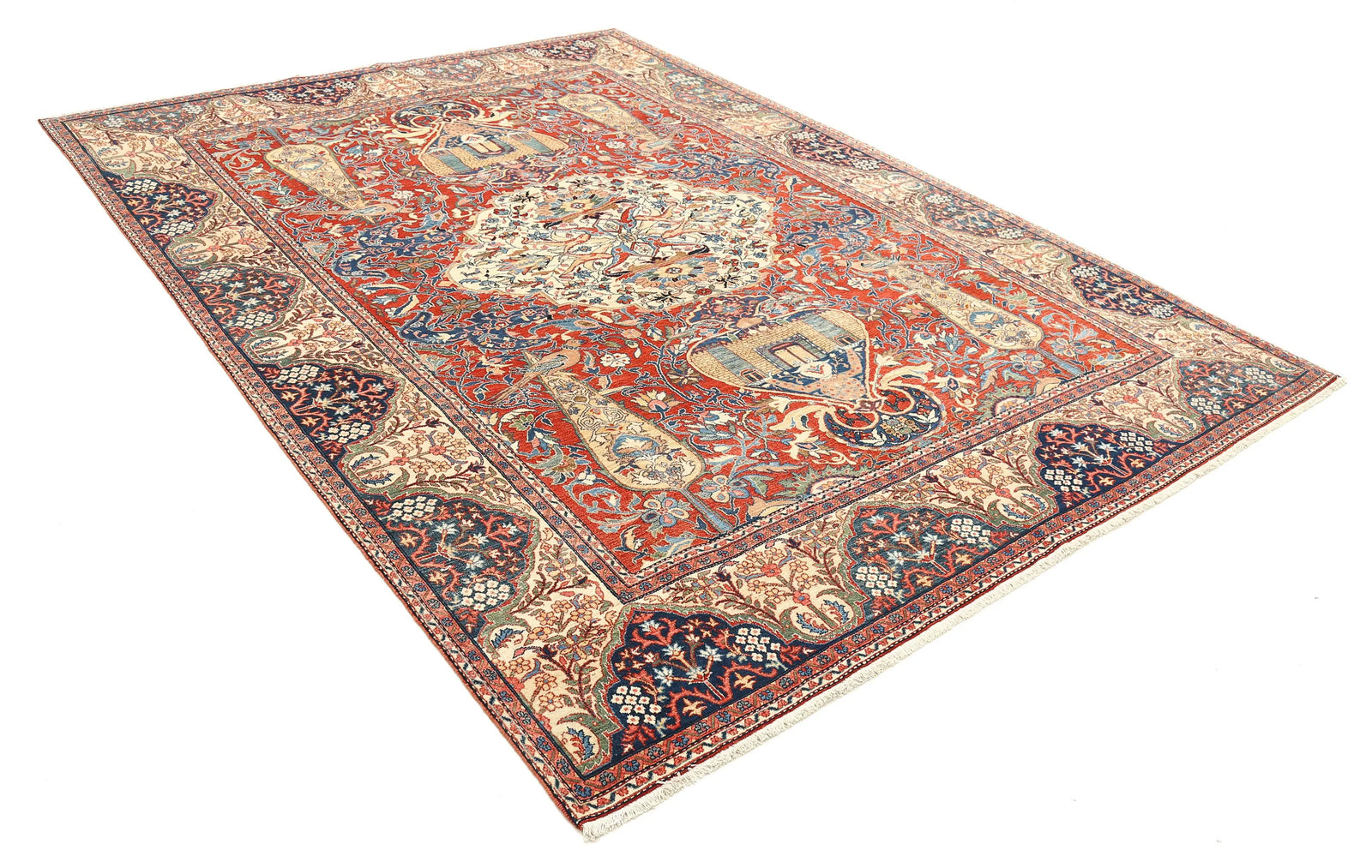 Hand Knotted Antique Masterpiece Oriental Tehran Wool Rug - 7'10'' x 10'10''
