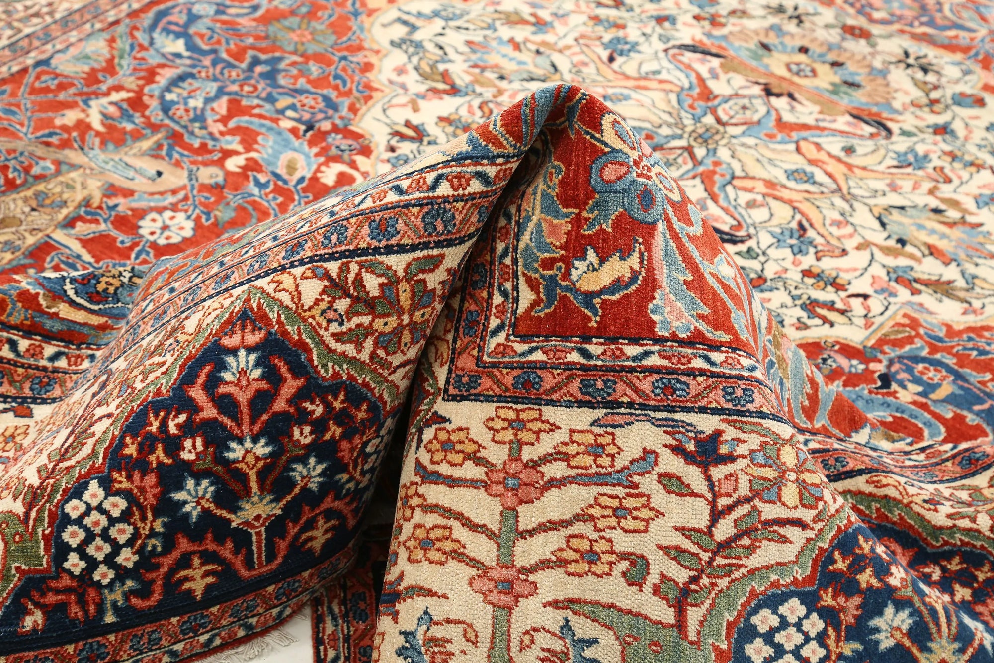 Hand Knotted Antique Masterpiece Persian Tehran Wool Rug - 7'10'' x 10'10'' - Arteverk Rugs Area rug