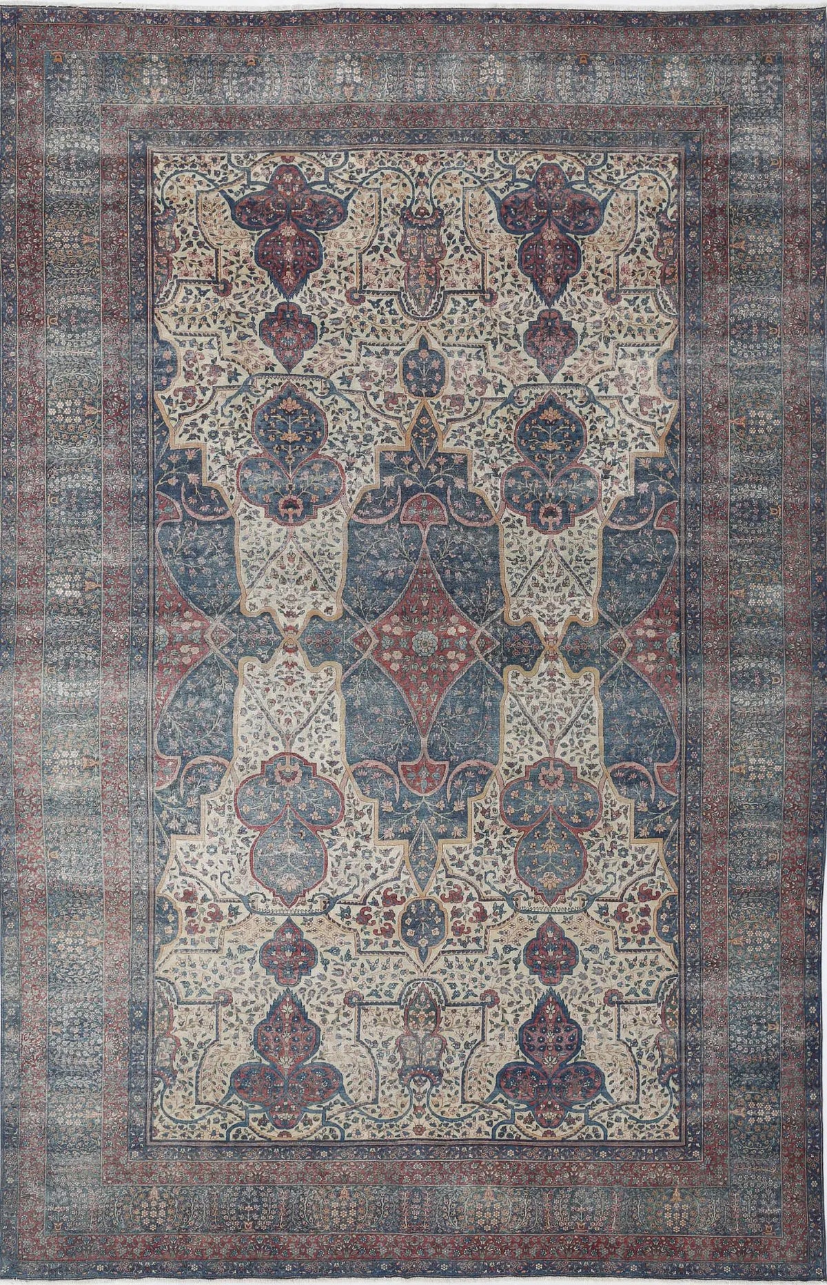Hand Knotted Antique Masterpiece Persian Yazd Wool Rug - 11&#39;8&#39;&#39; x 18&#39;4&#39;&#39; - Arteverk Rugs Area rug