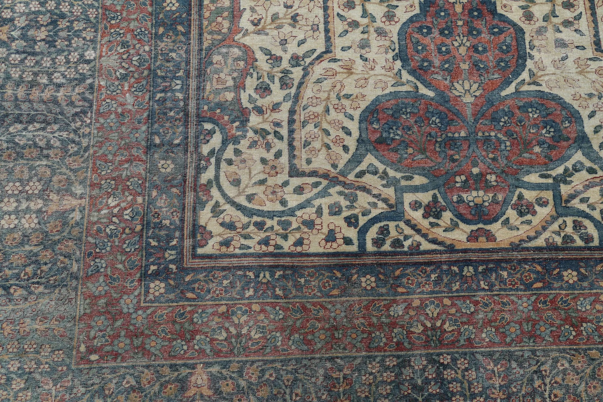 Hand Knotted Antique Masterpiece Persian Yazd Wool Rug - 11'8'' x 18'4'' - Arteverk Rugs Area rug