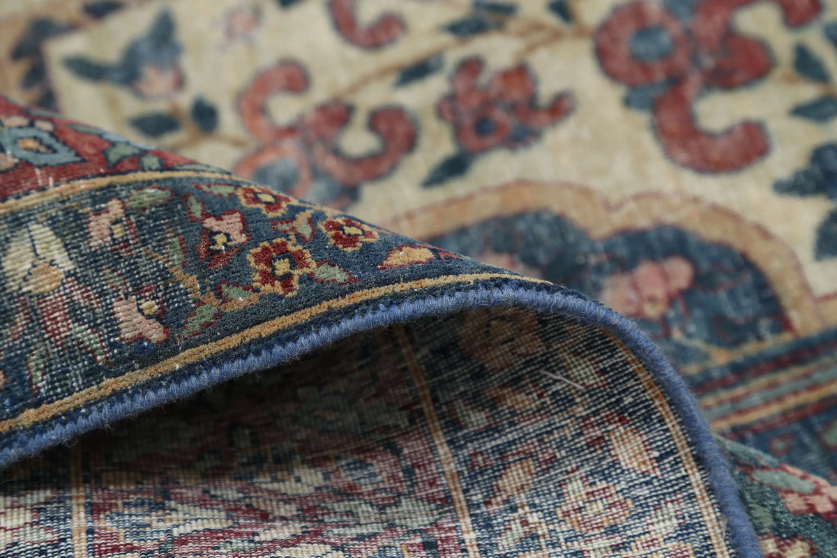 Hand Knotted Antique Masterpiece Persian Yazd Wool Rug - 11'8'' x 18'4'' - Arteverk Rugs Area rug