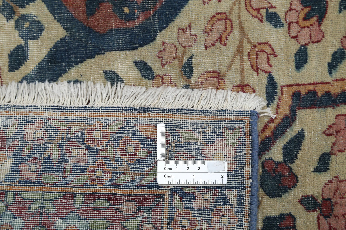 Hand Knotted Antique Masterpiece Persian Yazd Wool Rug - 11'8'' x 18'4'' - Arteverk Rugs Area rug