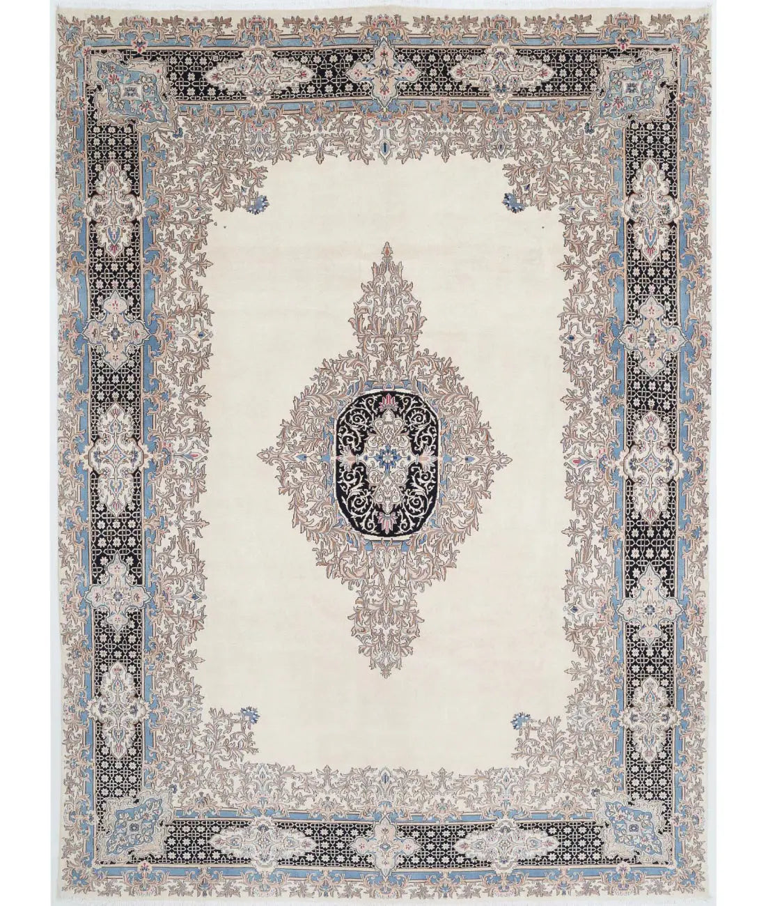 Hand Knotted Antique Persian Kerman Wool Rug - 9'11'' x 13'8'' - Arteverk Rugs Area rug