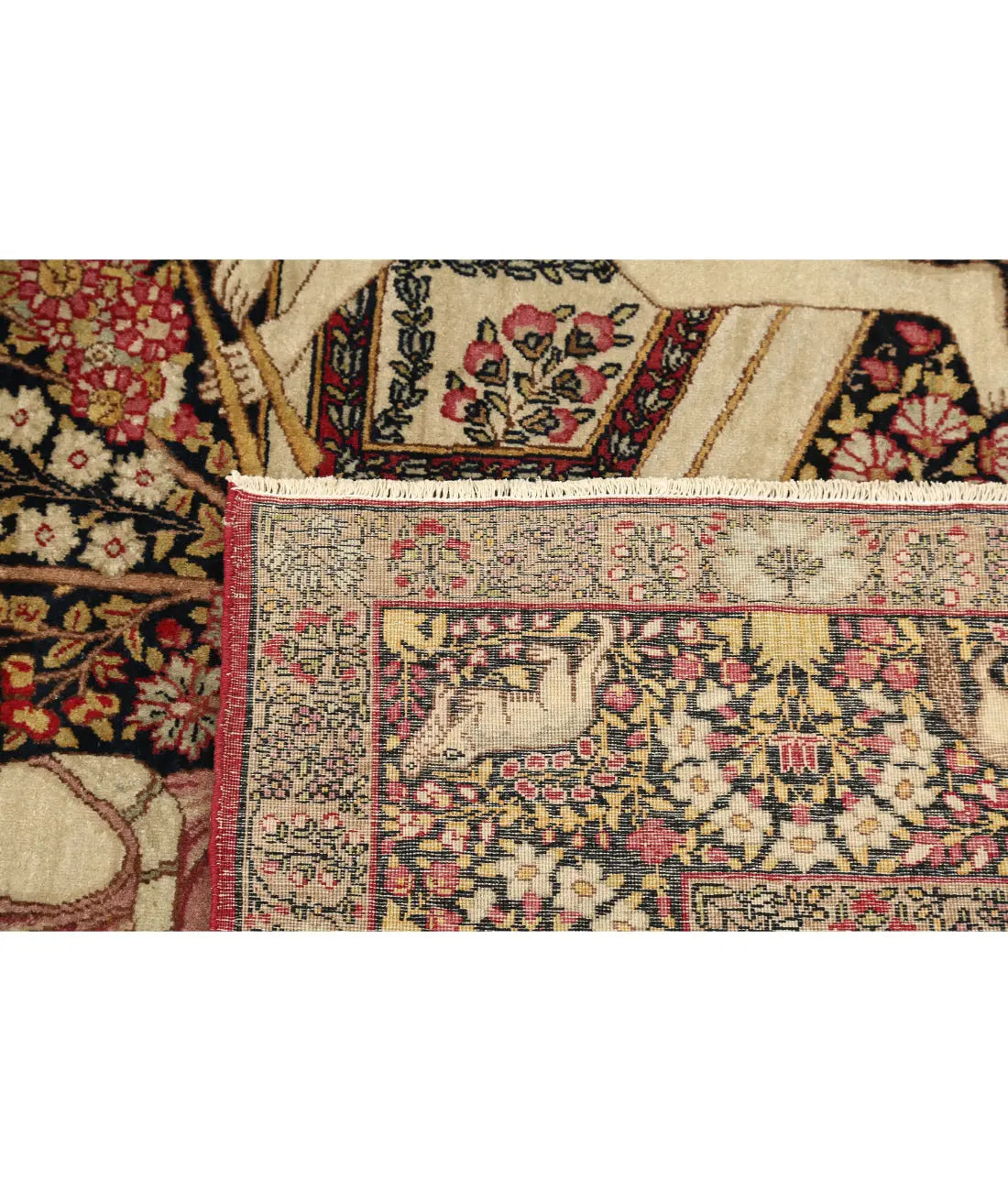 Hand Knotted Antique Persian Laver Kerman Wool Rug - 4'10'' x 7'5'' - Arteverk Rugs Area rug