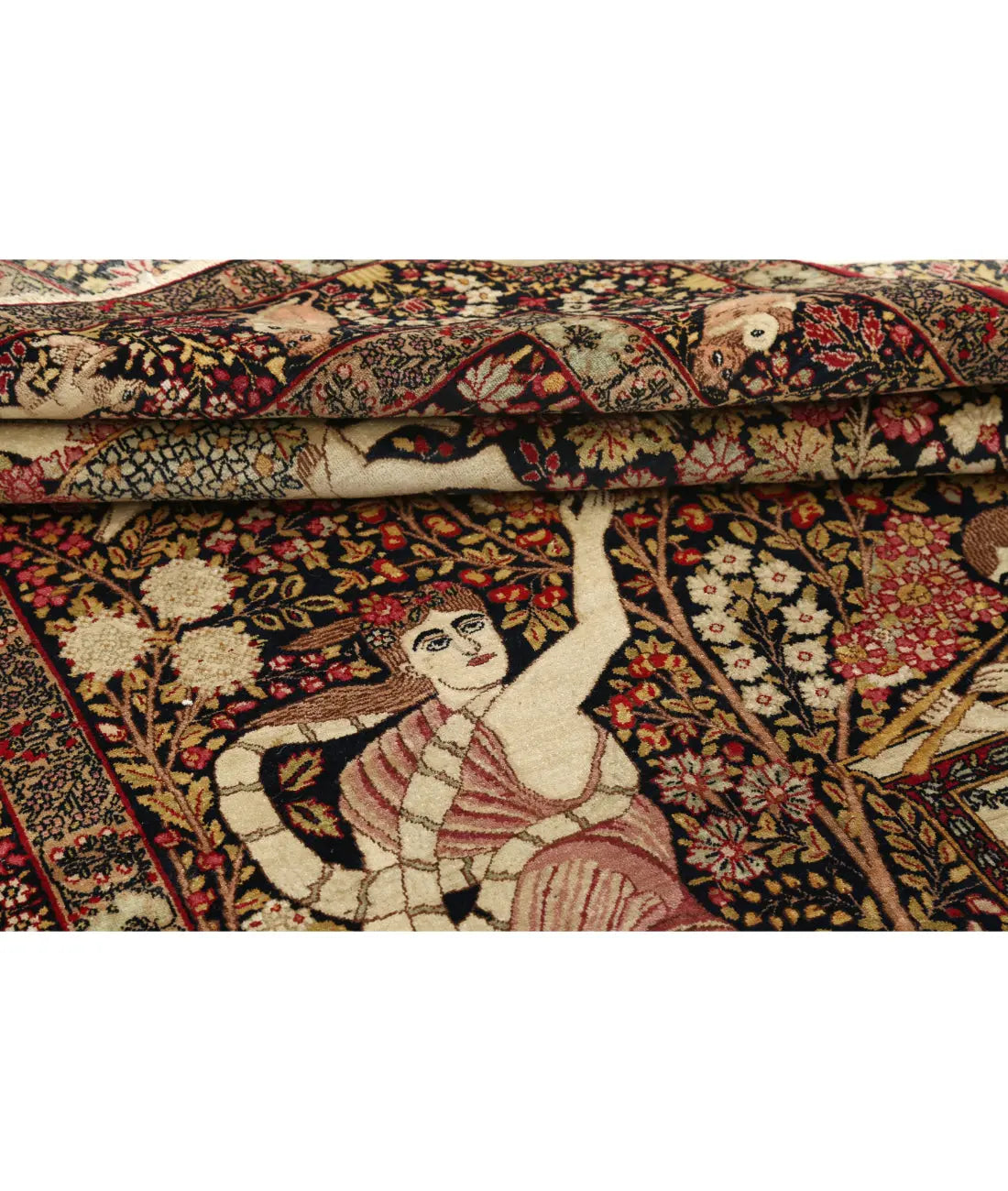 Hand Knotted Antique Persian Laver Kerman Wool Rug - 4'10'' x 7'5'' - Arteverk Rugs Area rug