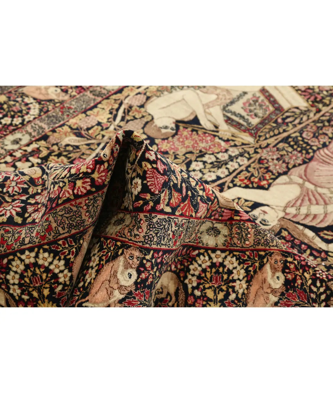 Hand Knotted Antique Persian Laver Kerman Wool Rug - 4'10'' x 7'5'' - Arteverk Rugs Area rug