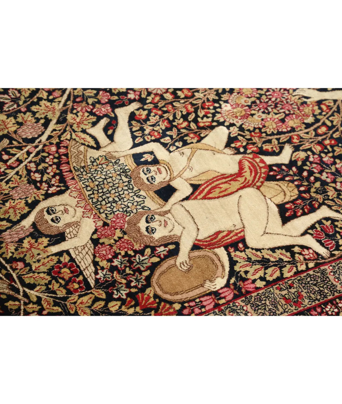 Hand Knotted Antique Persian Laver Kerman Wool Rug - 4'10'' x 7'5'' - Arteverk Rugs Area rug