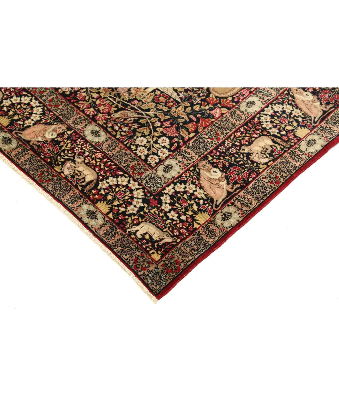 Hand Knotted Antique Persian Laver Kerman Wool Rug - 4'10'' x 7'5'' - Arteverk Rugs Area rug