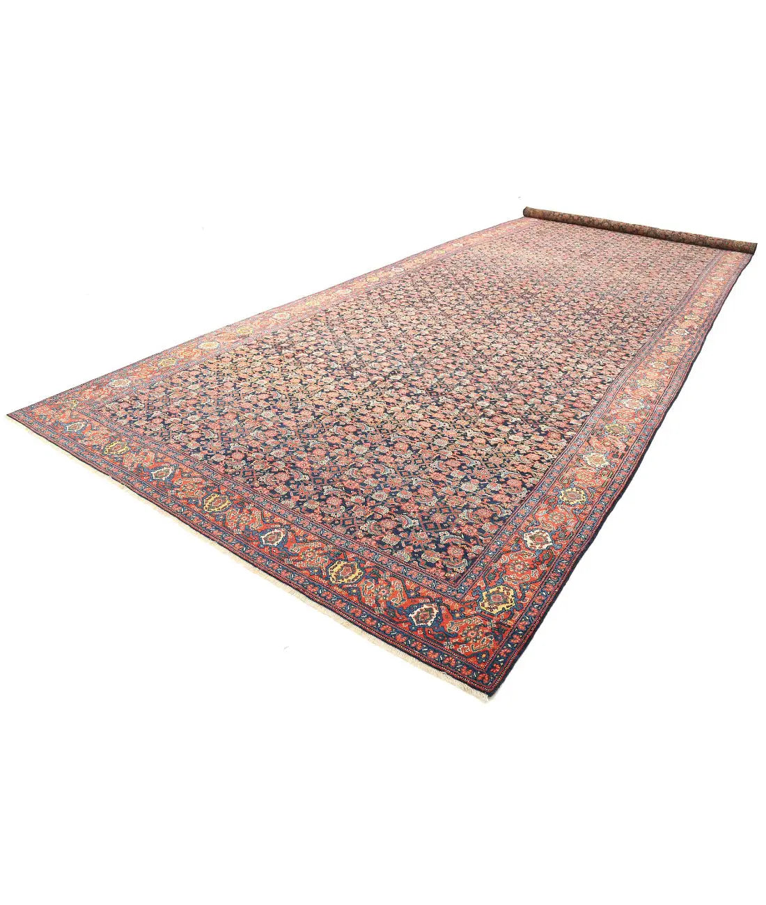 Hand Knotted Antique Persian Mahal Wool Rug - 8'10'' x 24'1'' - Arteverk Rugs Area rug