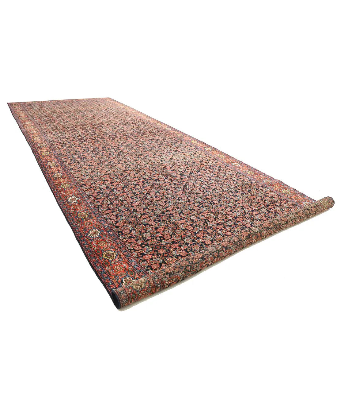 Hand Knotted Antique Persian Mahal Wool Rug - 8'10'' x 24'1'' - Arteverk Rugs Area rug