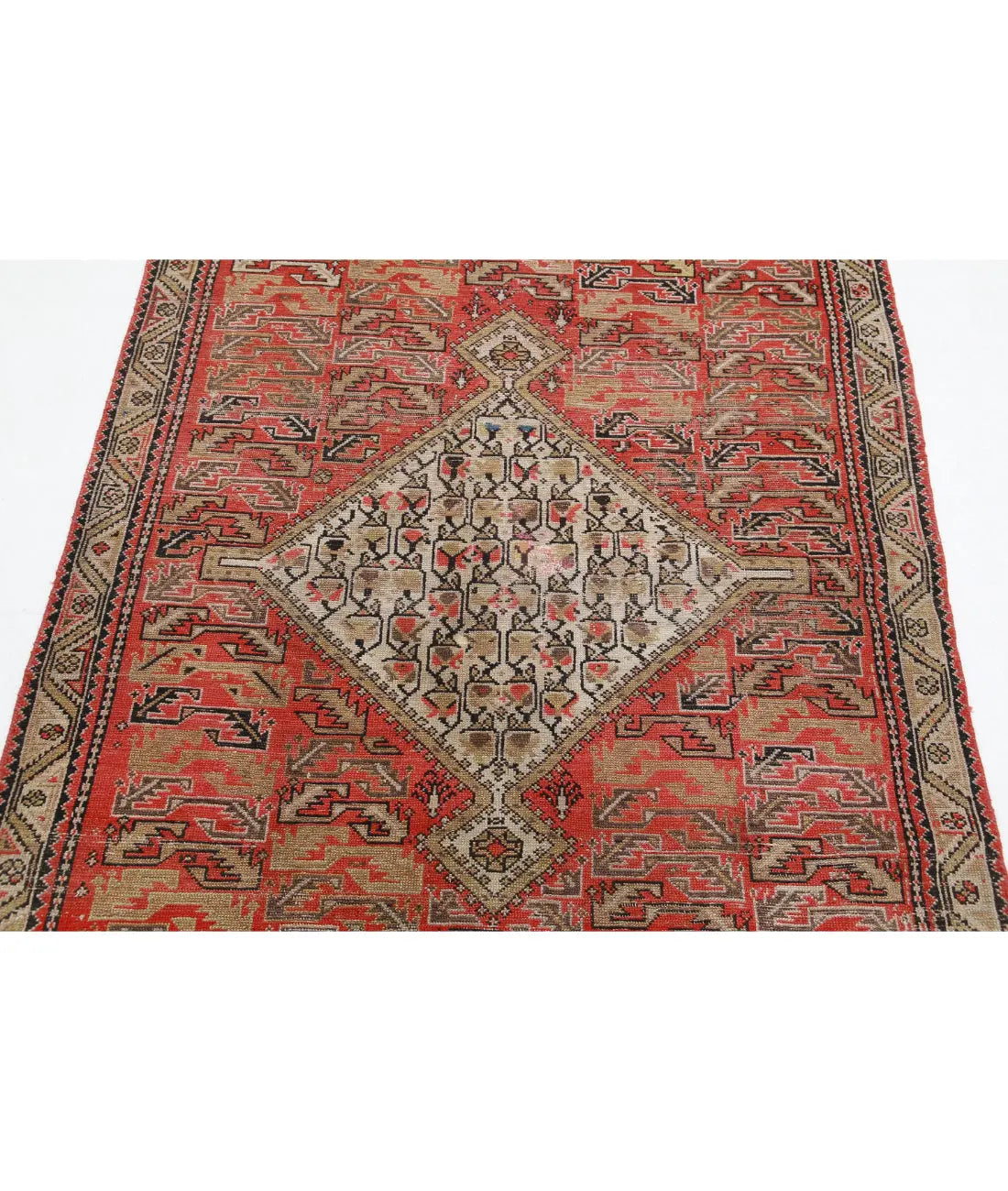 Alfombra de lana persa antigua anudada a mano - 3'9'' x 5'7''