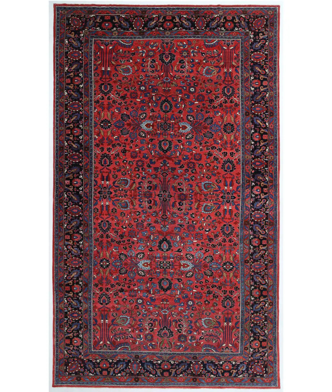 Hand Knotted Antique Oriental Mehraban Wool Rug - 12'2'' x 20'10''