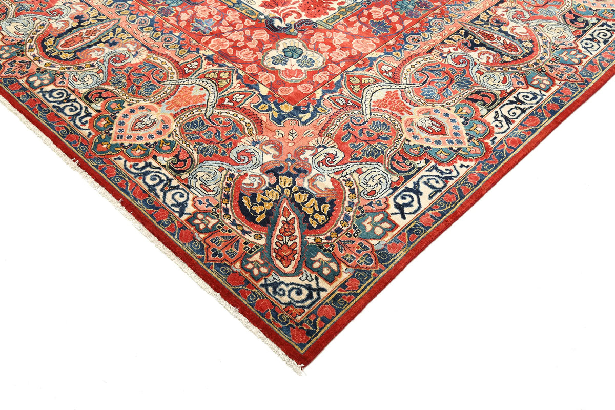 Hand Knotted Antique Persian Sarouk Wool Rug - 12'2'' x 17'3'' - Arteverk Rugs Area rug