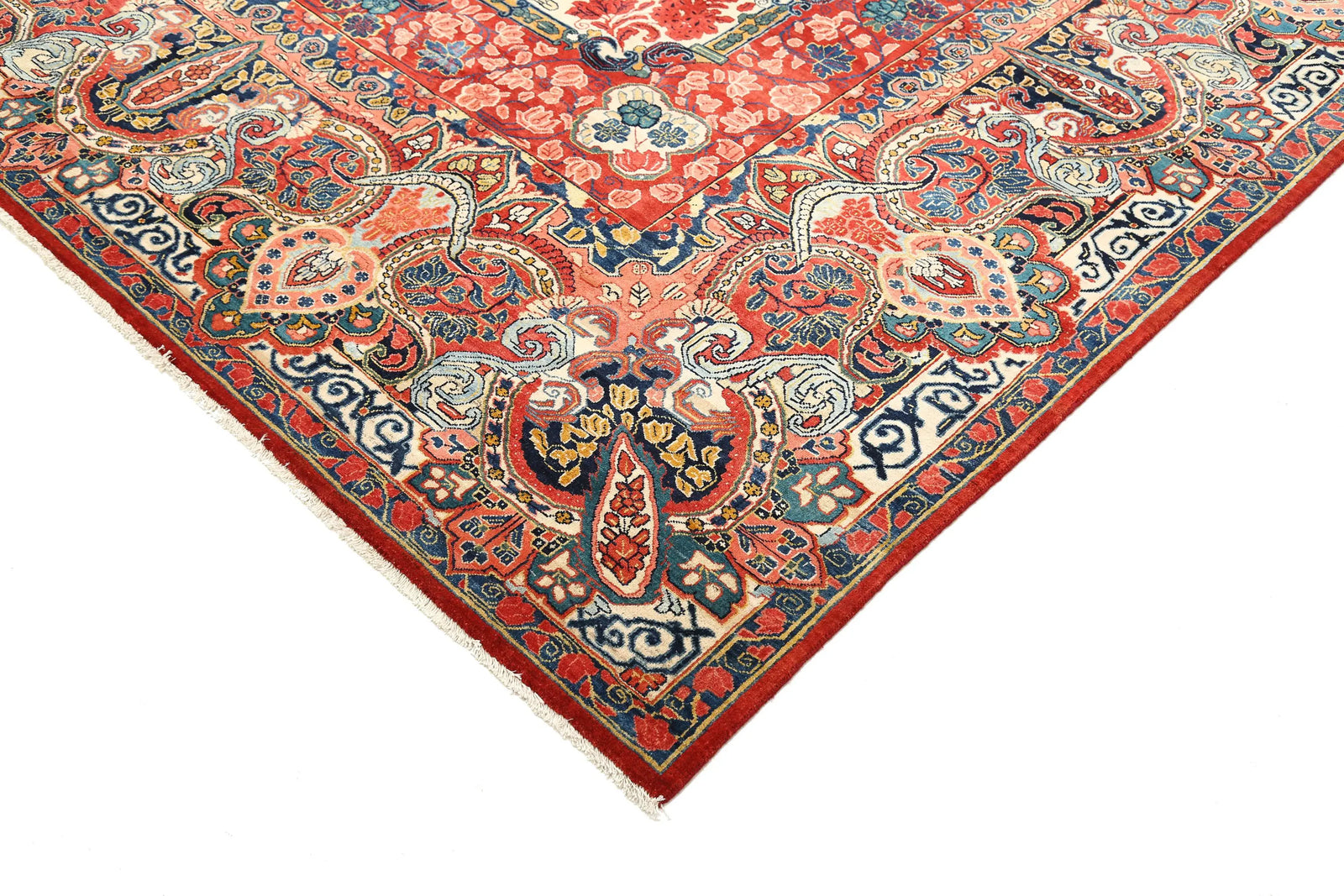 Hand Knotted Antique Persian Sarouk Wool Rug - 12'2'' x 17'3'' - Arteverk Rugs Area rug