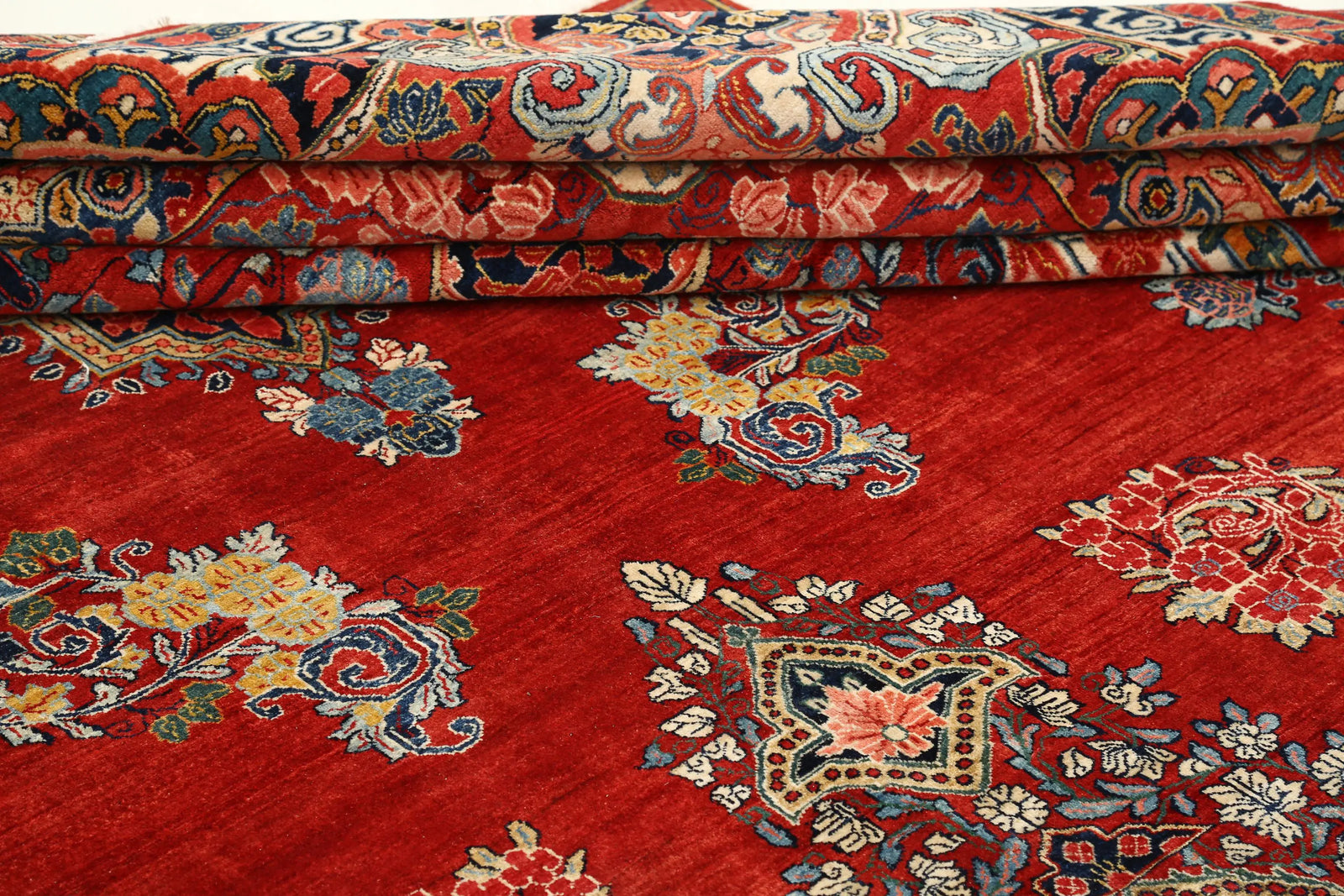 Hand Knotted Antique Persian Sarouk Wool Rug - 12'2'' x 17'3'' - Arteverk Rugs Area rug