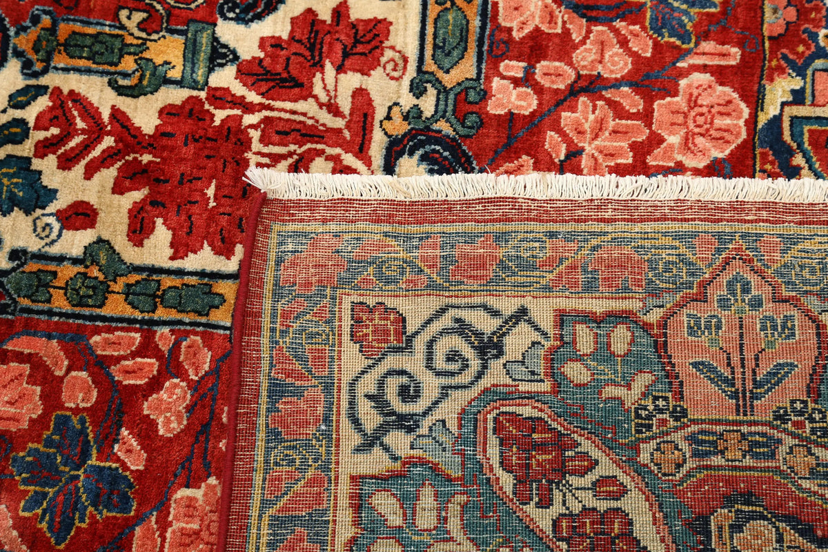 Hand Knotted Antique Persian Sarouk Wool Rug - 12'2'' x 17'3'' - Arteverk Rugs Area rug