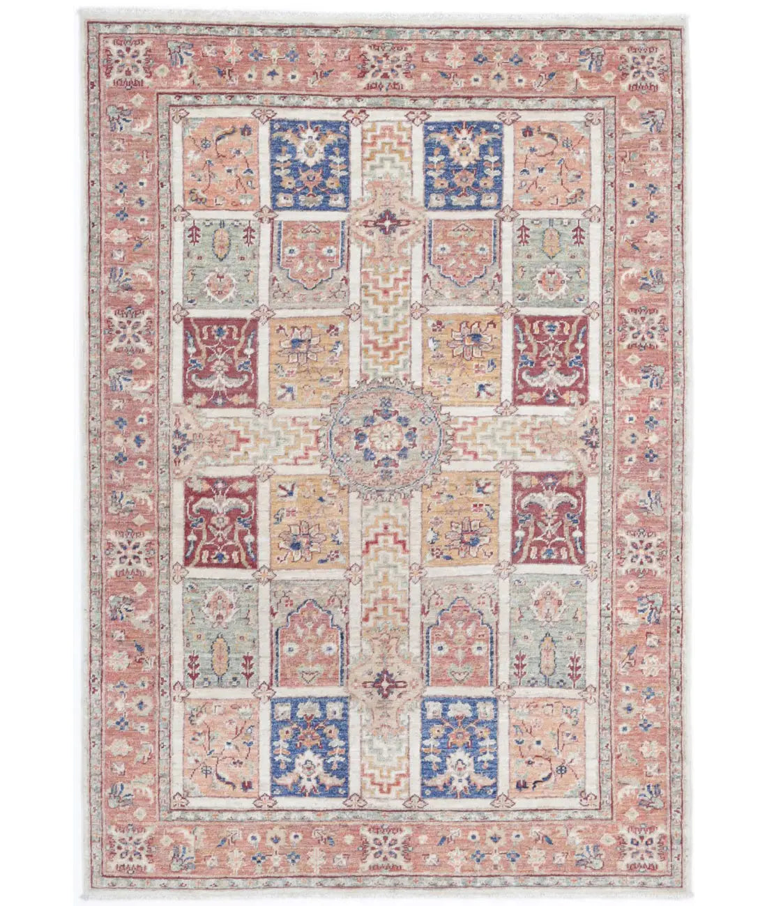 Hand Knotted Bakhtiari Wool Rug - 3'10'' x 5'8''