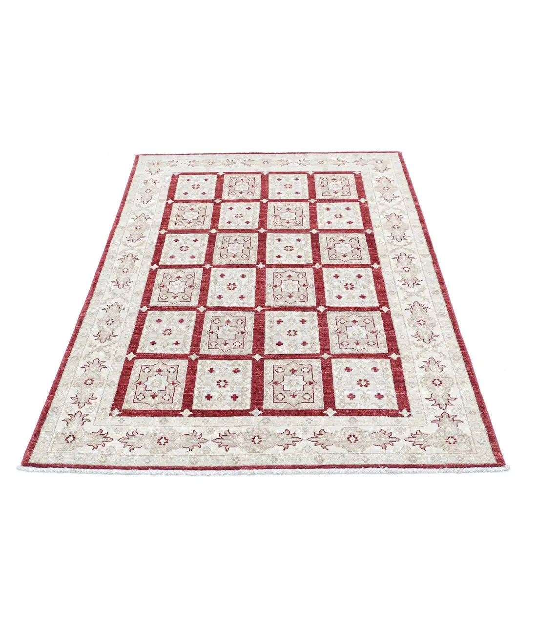 Hand Knotted Bakhtiari Wool Rug - 4'0'' x 6'0''