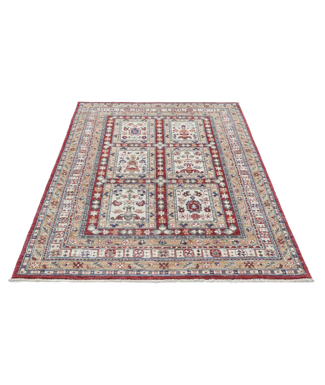 Hand Knotted Bakhtiari Wool Rug - 4'4'' x 6'8''