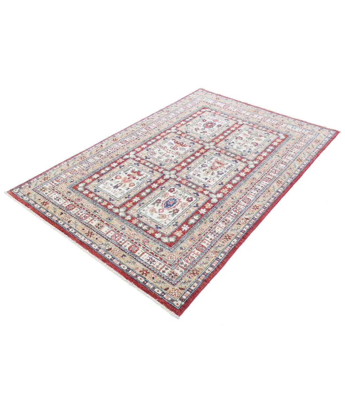 Hand Knotted Bakhtiari Wool Rug - 4'4'' x 6'8''