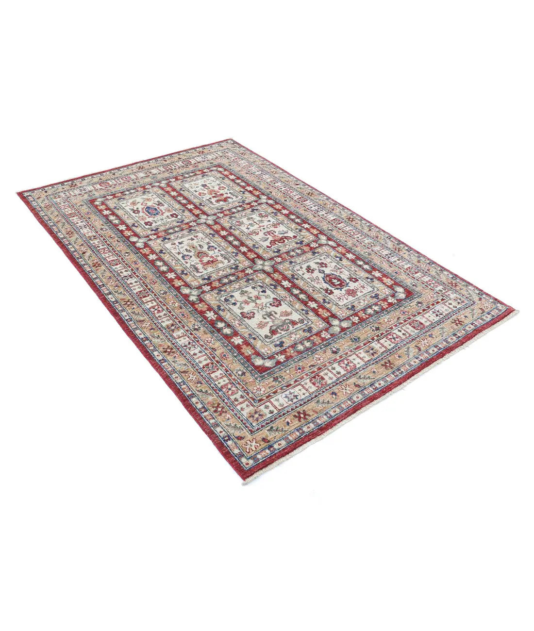 Hand Knotted Bakhtiari Wool Rug - 4'4'' x 6'8''