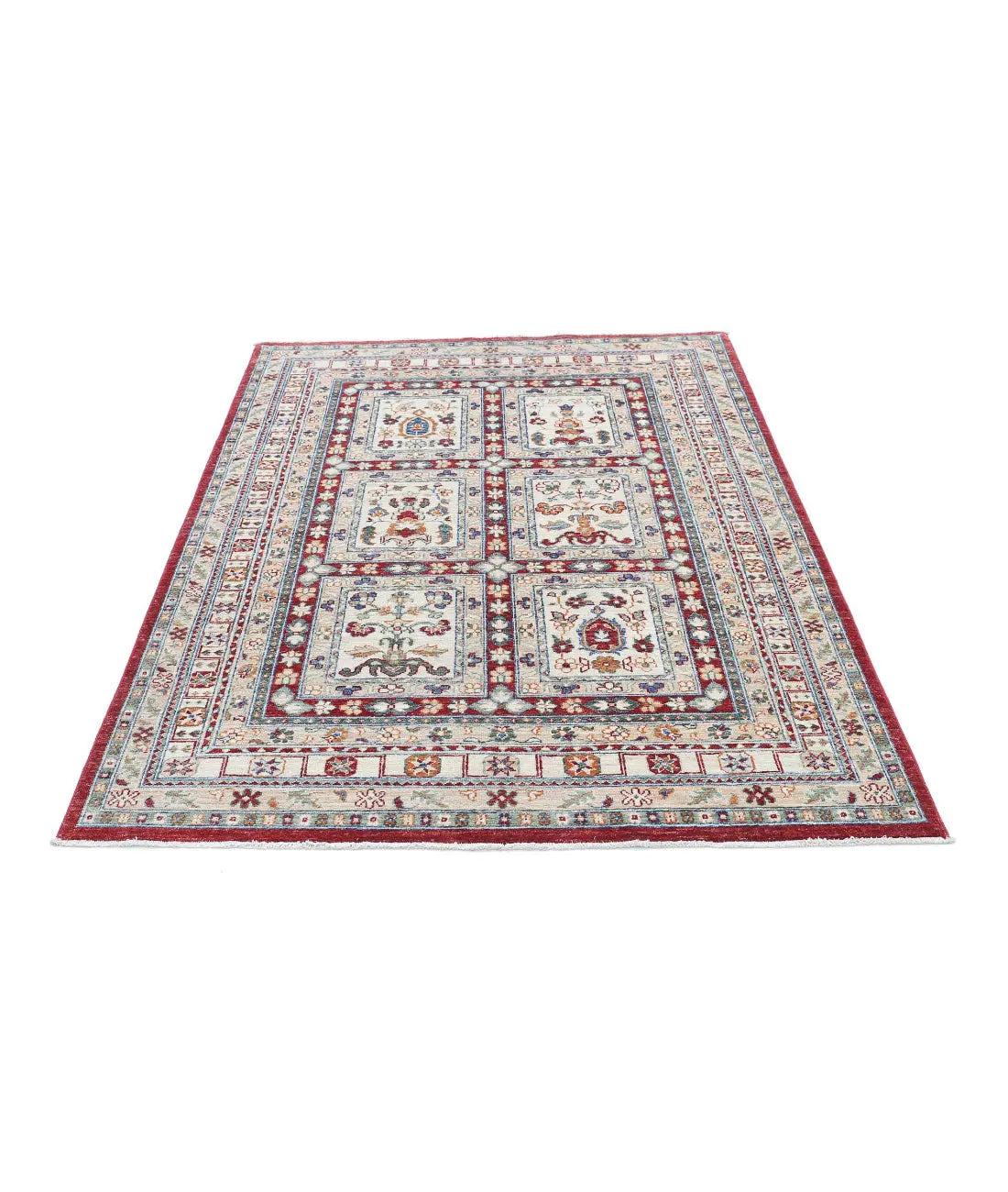 Hand Knotted Bakhtiari Wool Rug - 4'6'' x 6'4''