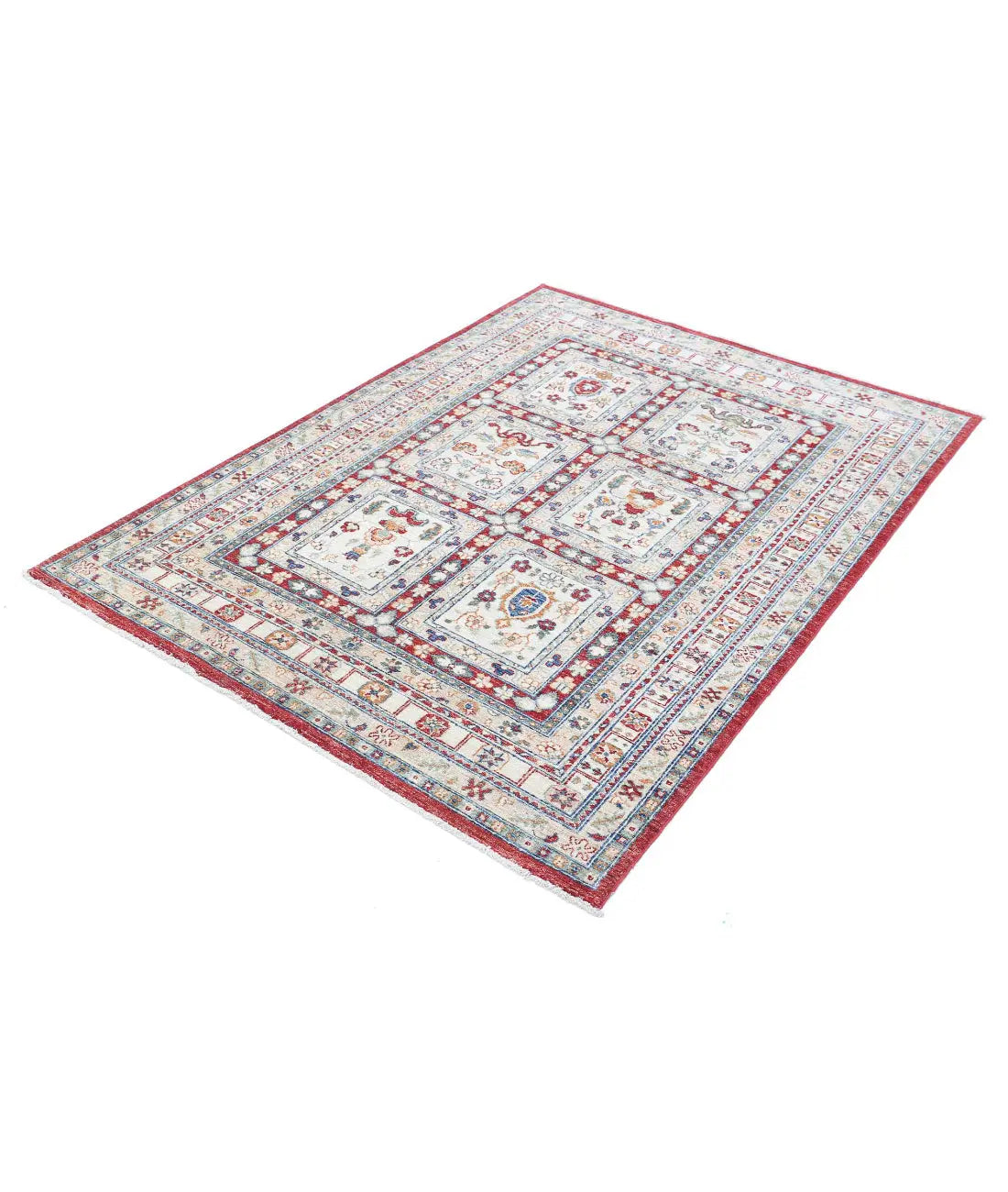 Hand Knotted Bakhtiari Wool Rug - 4'6'' x 6'4''