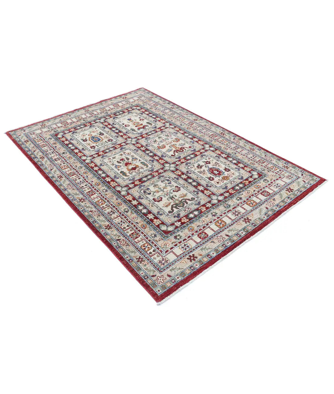 Hand Knotted Bakhtiari Wool Rug - 4'6'' x 6'4''