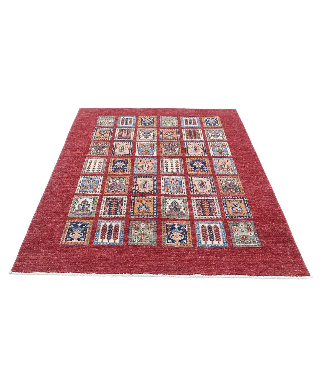 Hand Knotted Bakhtiari Wool Rug - 4'9'' x 6'7''