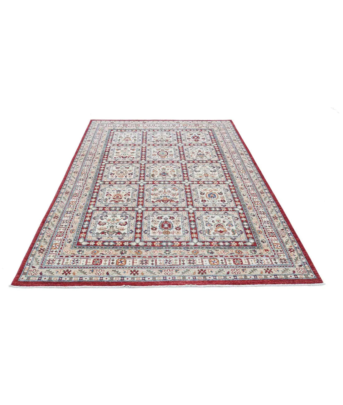 Hand Knotted Bakhtiari Wool Rug - 5'5'' x 8'6''
