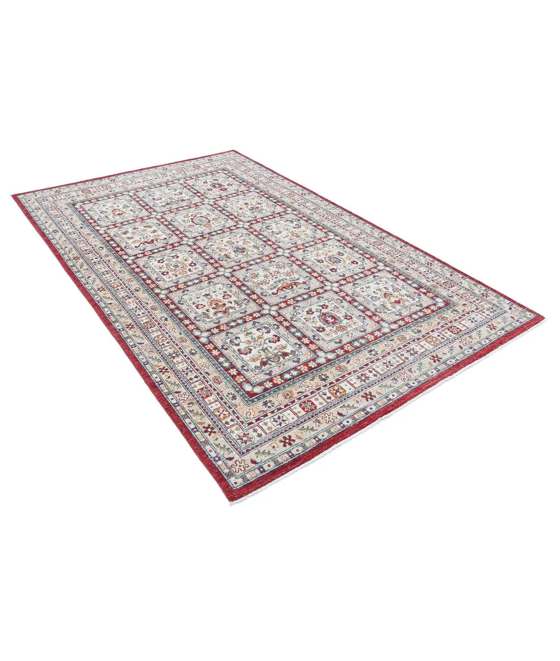 Hand Knotted Bakhtiari Wool Rug - 5'5'' x 8'6''