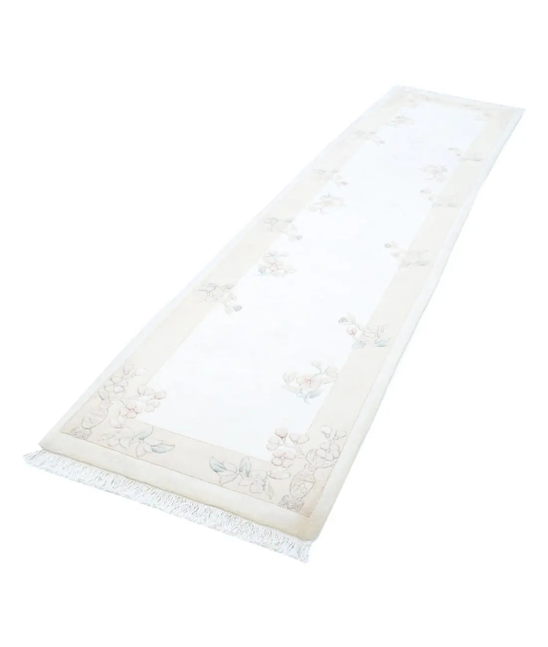 Alfombra china de lana anudada a mano - 2'6'' x 10'4''