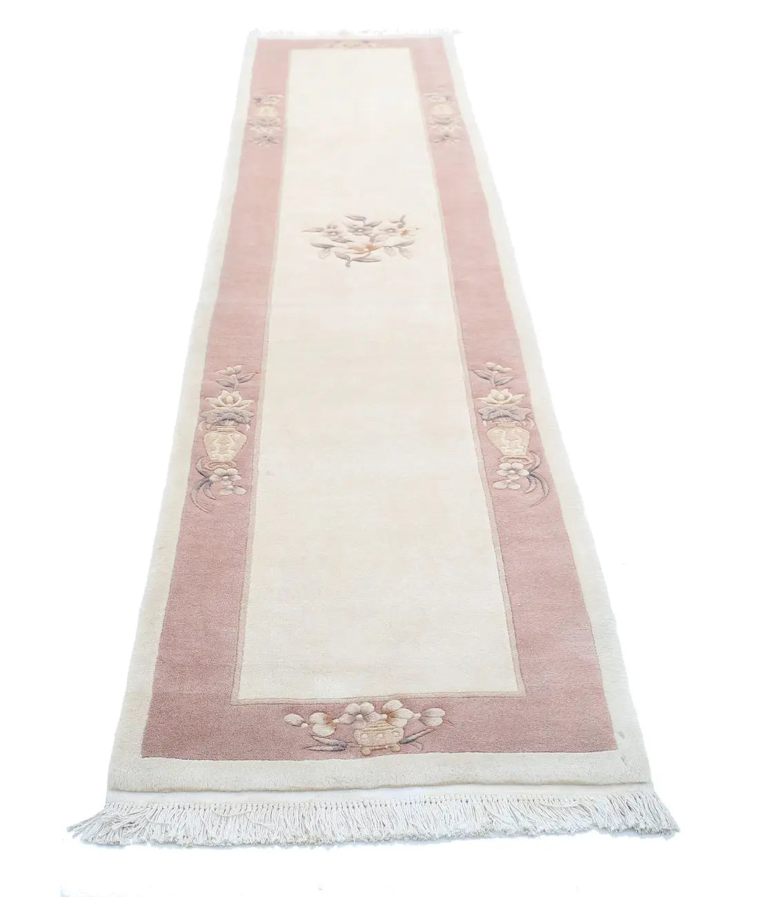 Alfombra china de lana anudada a mano - 2'6'' x 11'11''