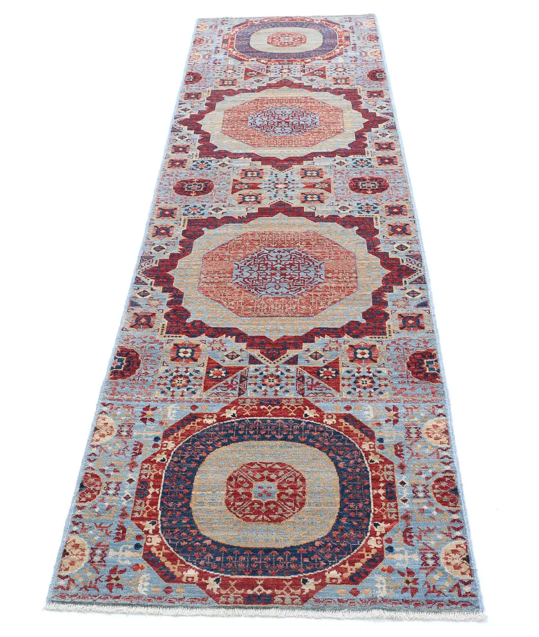 Hand Knotted Fine Mamluk Wool Rug - 2'6'' x 9'6'' - Arteverk Rugs Area rug