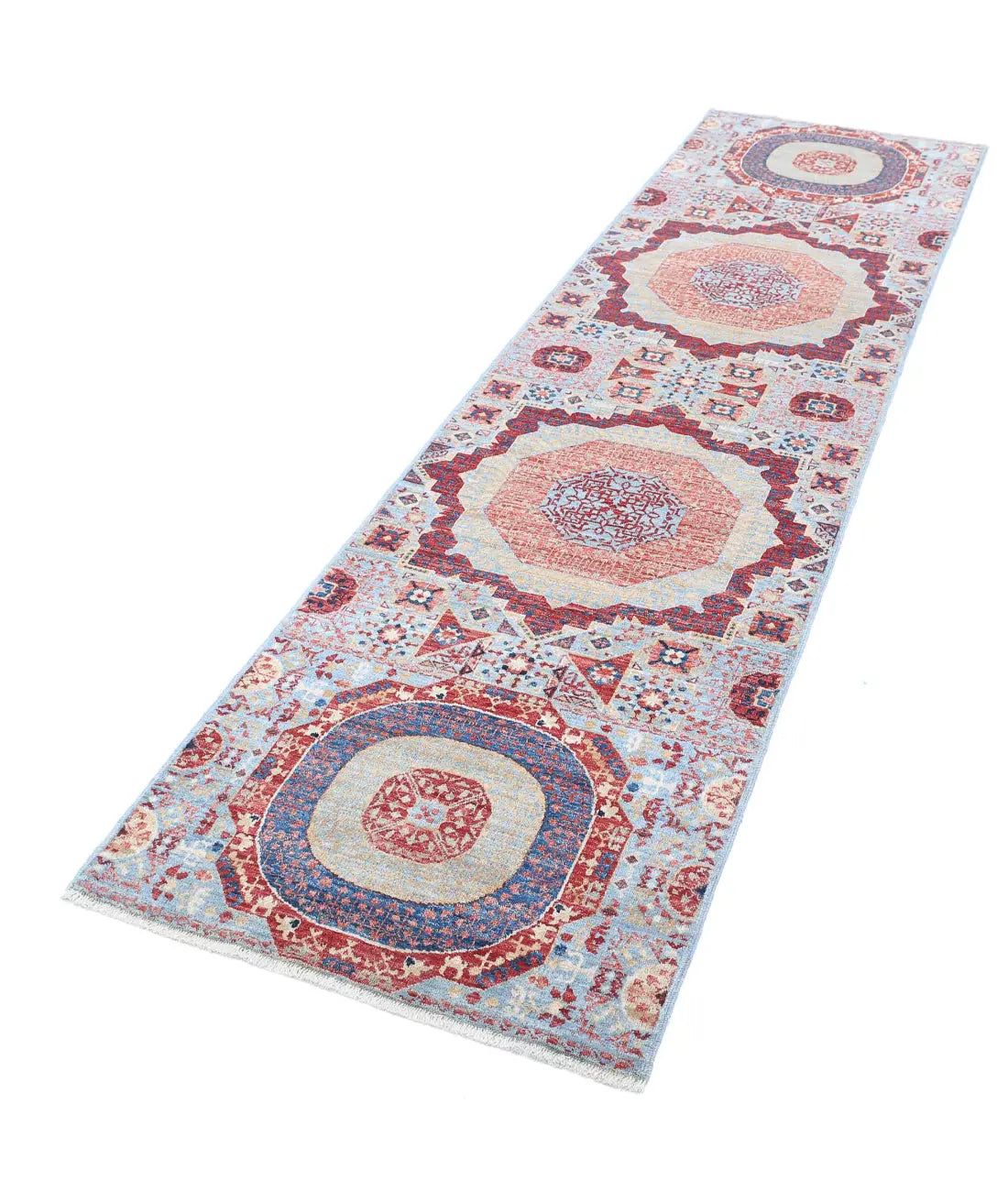 Hand Knotted Fine Mamluk Wool Rug - 2'6'' x 9'6'' - Arteverk Rugs Area rug