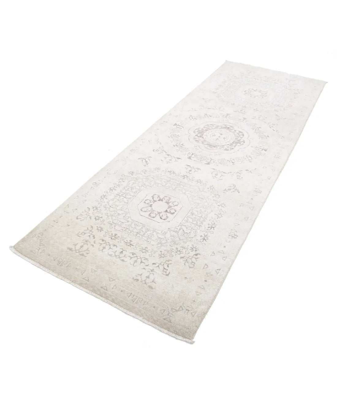 Hand Knotted Fine Mamluk Wool Rug - 3'5'' x 9'5''