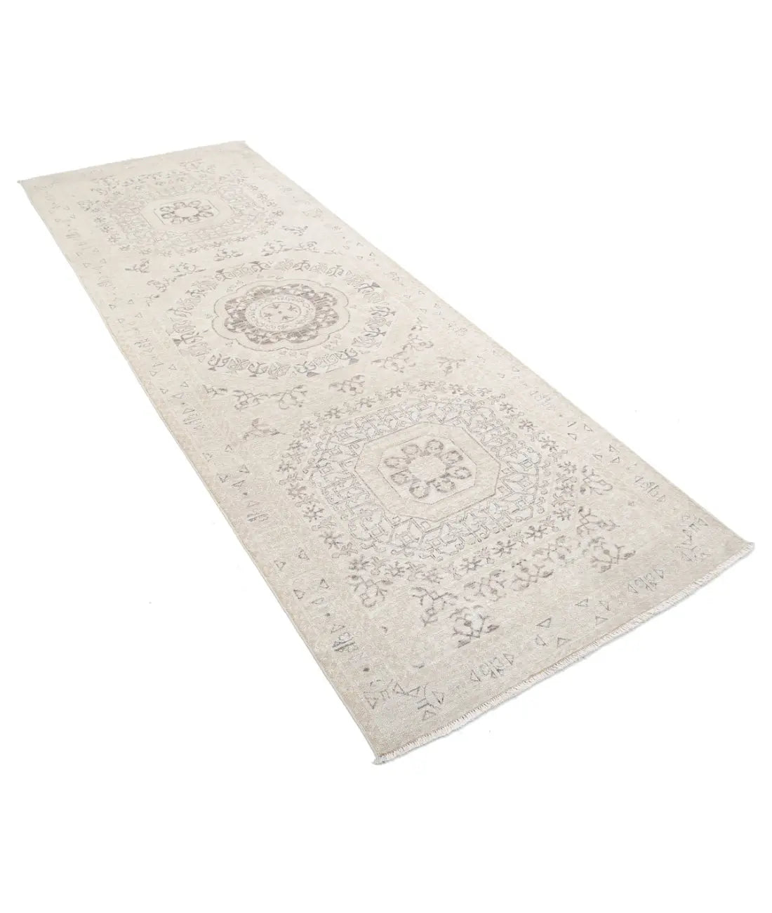 Hand Knotted Fine Mamluk Wool Rug - 3'5'' x 9'5''