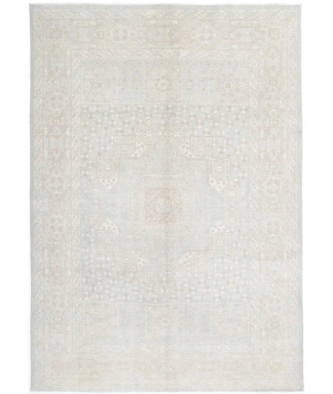 Hand Knotted Fine Mamluk Wool Rug - 6&#39;2&#39;&#39; x 8&#39;10&#39;&#39; - Arteverk Rugs Area rug