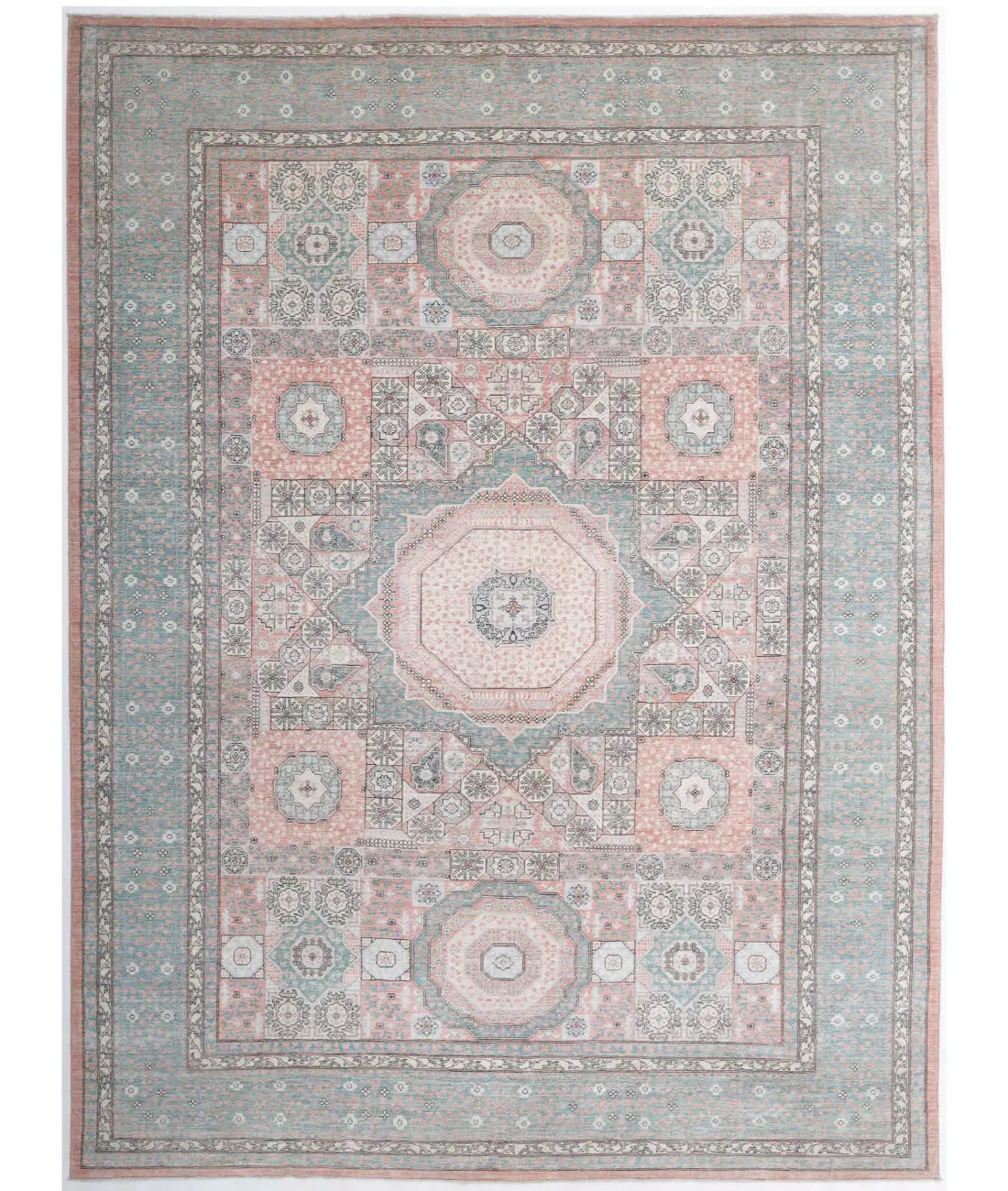 Hand Knotted Fine Mamluk Wool Rug - 8&#39;1&#39;&#39; x 11&#39;1&#39;&#39; - Arteverk Rugs Area rug