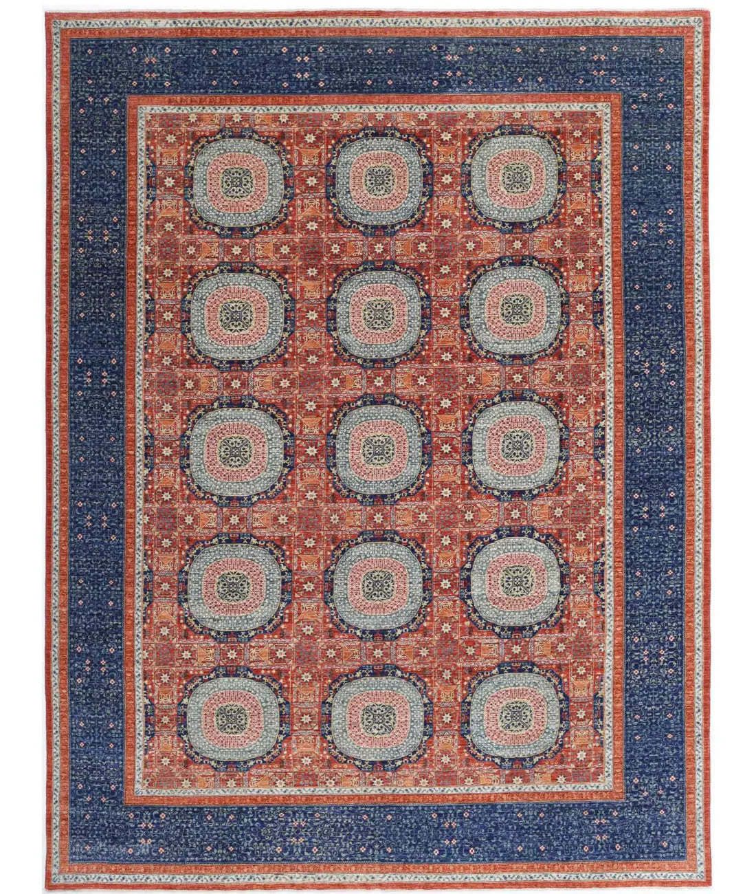 Hand Knotted Fine Mamluk Wool Rug - 9&#39;10&#39;&#39; x 13&#39;3&#39;&#39; - Arteverk Rugs Area rug