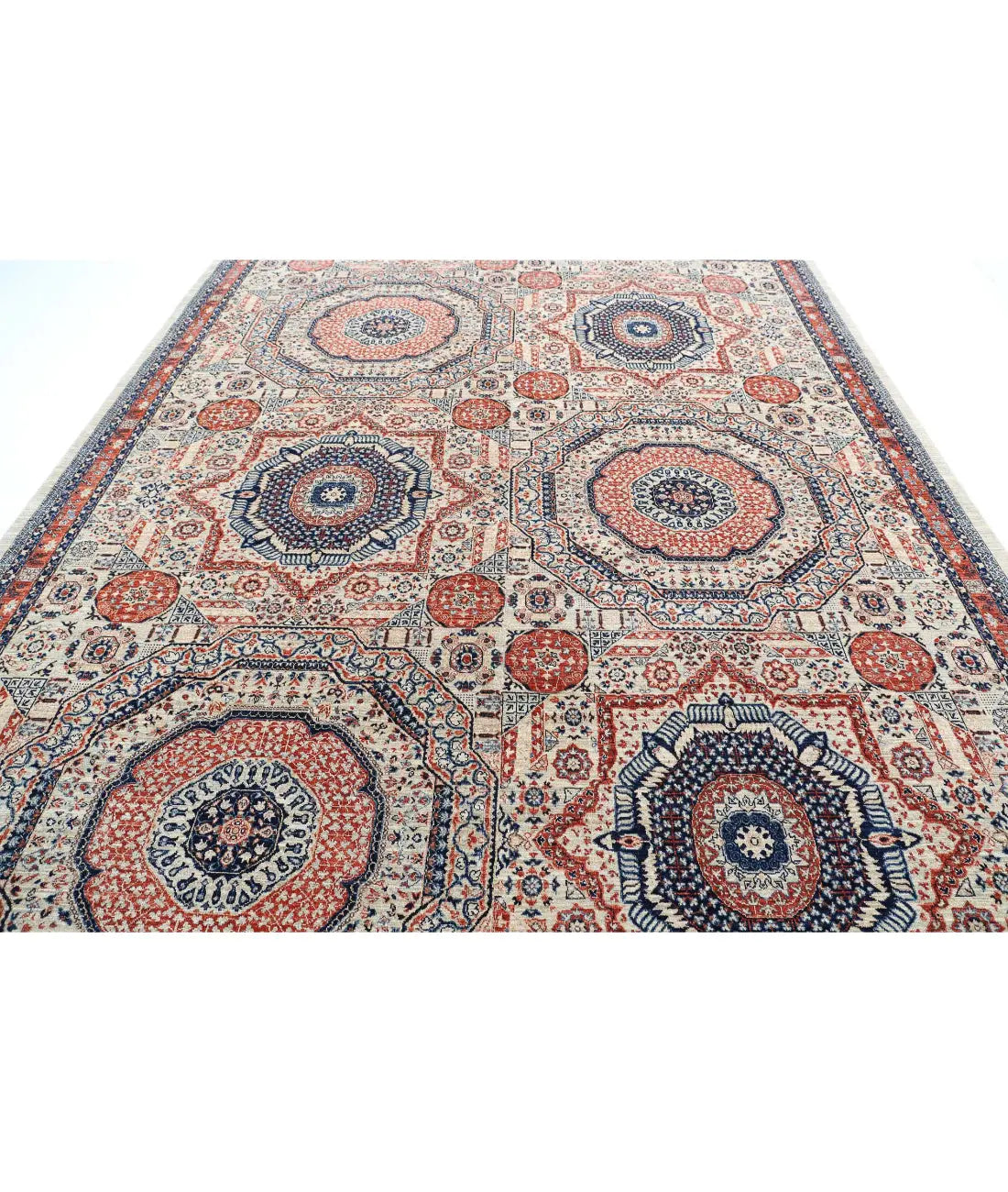 Hand Knotted Fine Mamluk Wool Rug - 9'1'' x 12'1'' - Arteverk Rugs Area rug