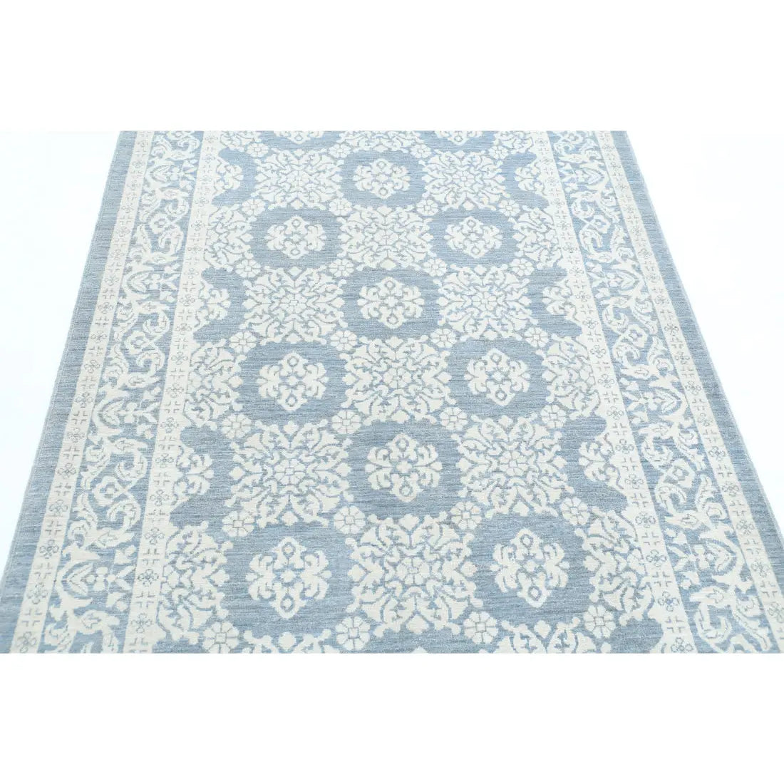 Alfombra de lana fina Serenity anudada a mano - 4'4'' x 6'6''