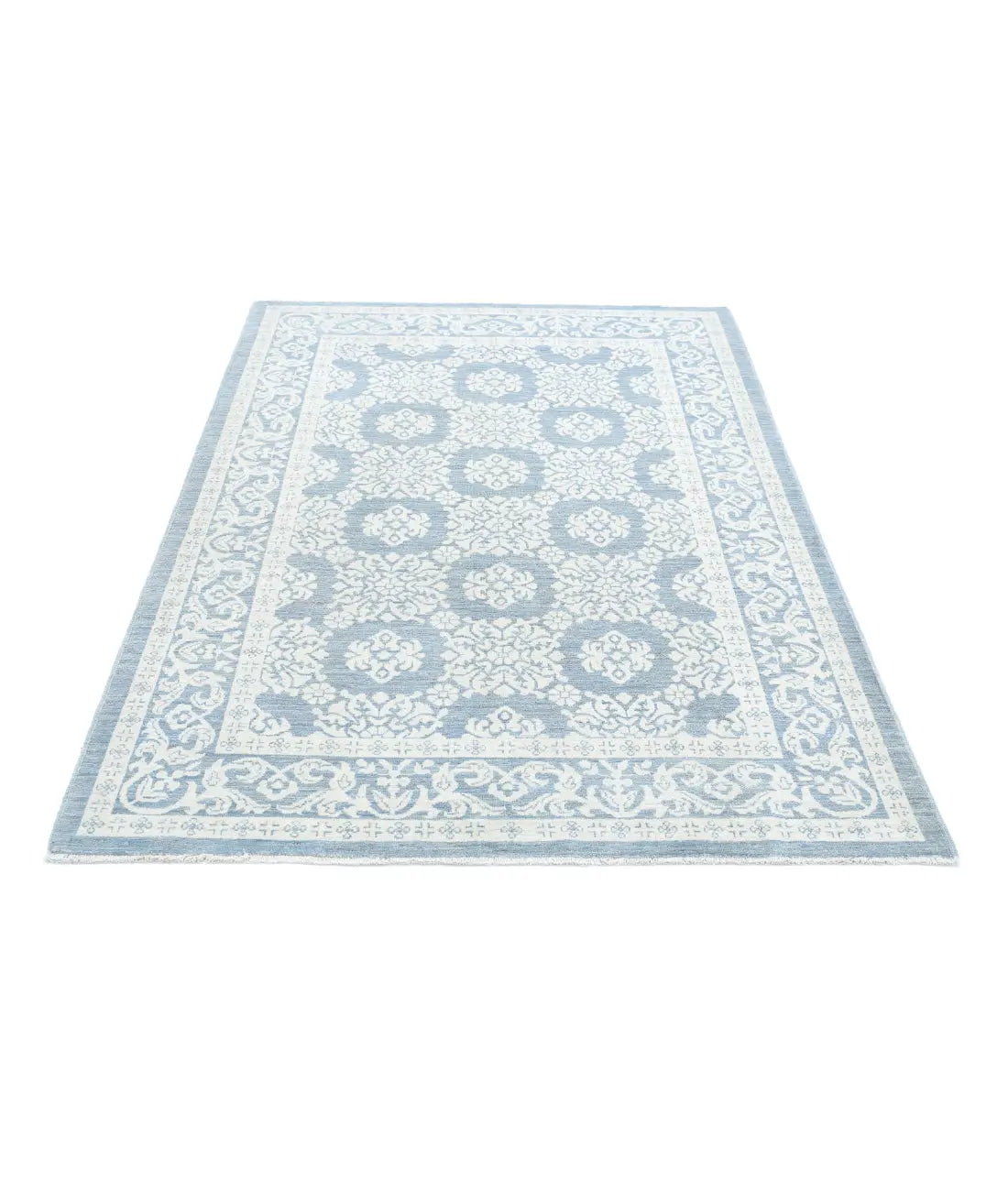 Alfombra de lana fina Serenity anudada a mano - 4'4'' x 6'6''