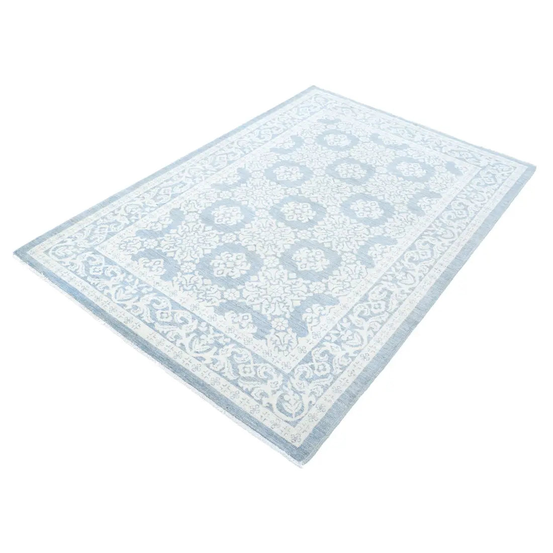 Alfombra de lana fina Serenity anudada a mano - 4'4'' x 6'6''