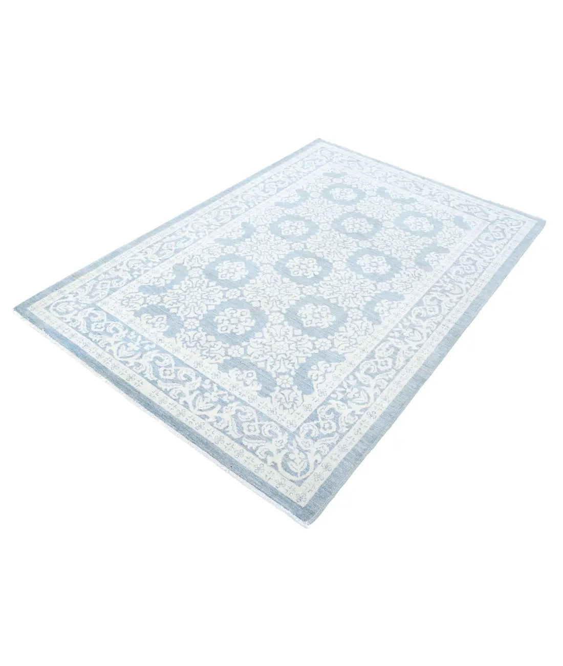 Alfombra de lana fina Serenity anudada a mano - 4'4'' x 6'6''