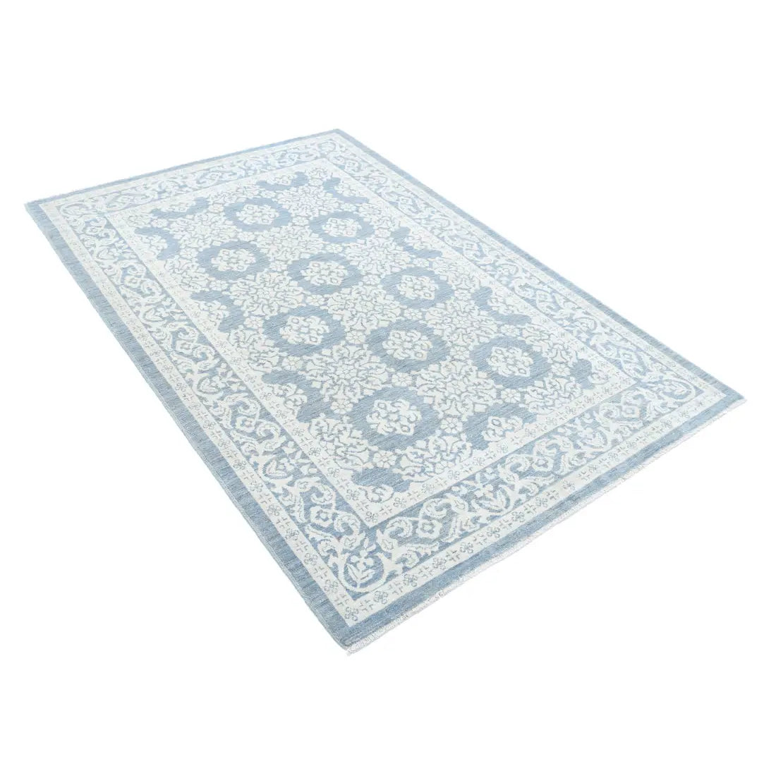 Alfombra de lana fina Serenity anudada a mano - 4'4'' x 6'6''